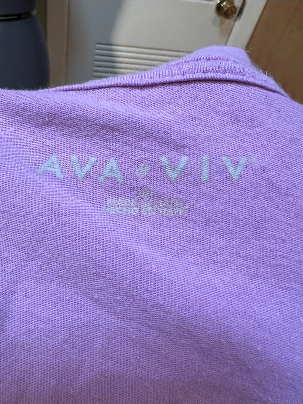 Ava & Viv Women’s Plus Size 4X V-Neck T-Shirt Short Sleeve Light Purple Lavender - Picture 8 of 9